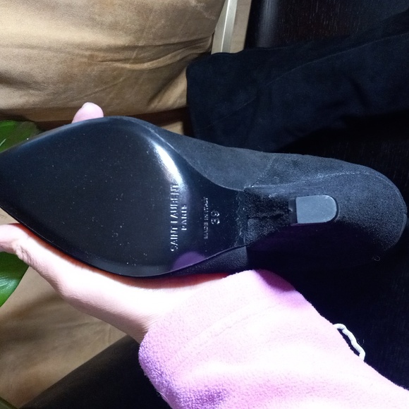 ❤️‍🔥  YSL Authentic Black Suede  Cat 90 Thigh Boot without box. Brand new - Picture 2 of 7